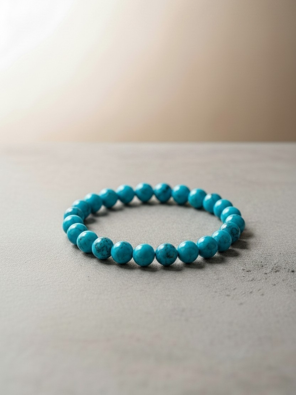 Turquoise Stretch Beaded Bracelet for Women - Bright Turquoise